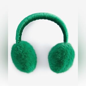 Green Faux Fur Earmuffs (NWOT)